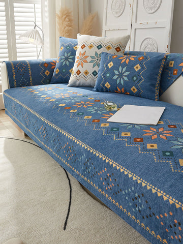 1pc Geometric Pattern Sofa Towel